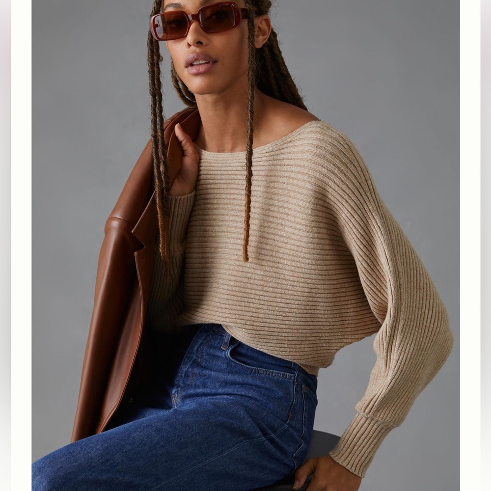 By Anthropologie Kendall Cropped Sweater